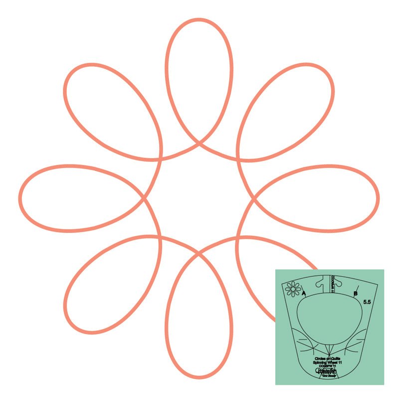 Westalee Design Circles On Quilts Spinning Wheel #11 Template