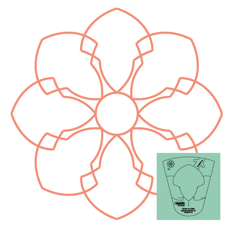 Westalee Design Circles On Quilts Spinning Wheel #16 Template