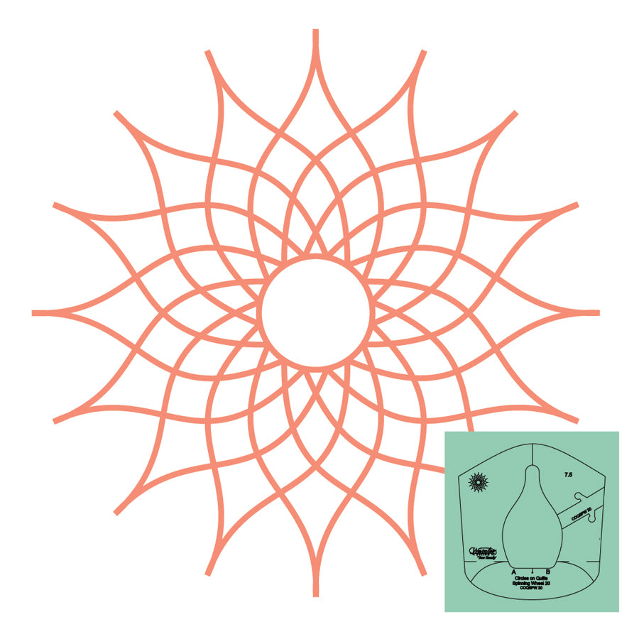 Westalee Design Circles On Quilts Spinning Wheel #20 Template