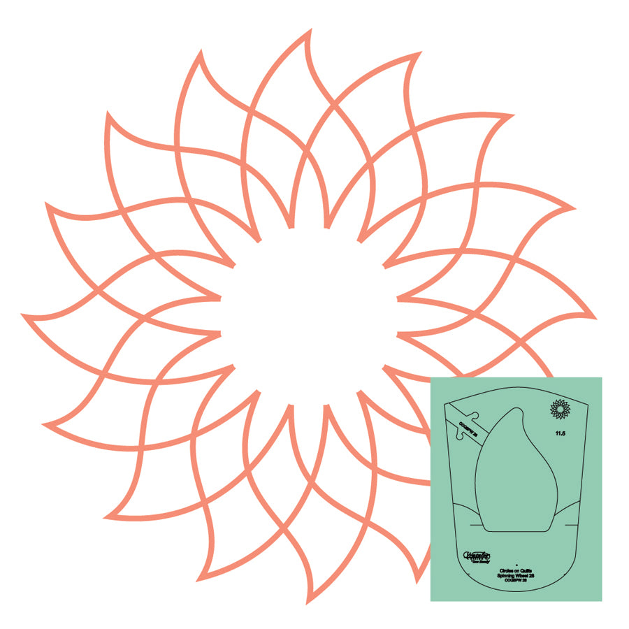 Westalee Design Circles On Quilts Spinning Wheel #28 Template