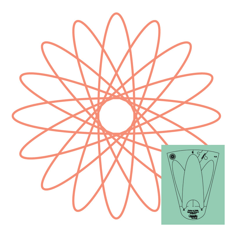 Westalee Design Circles On Quilts Spinning Wheel #3 Template