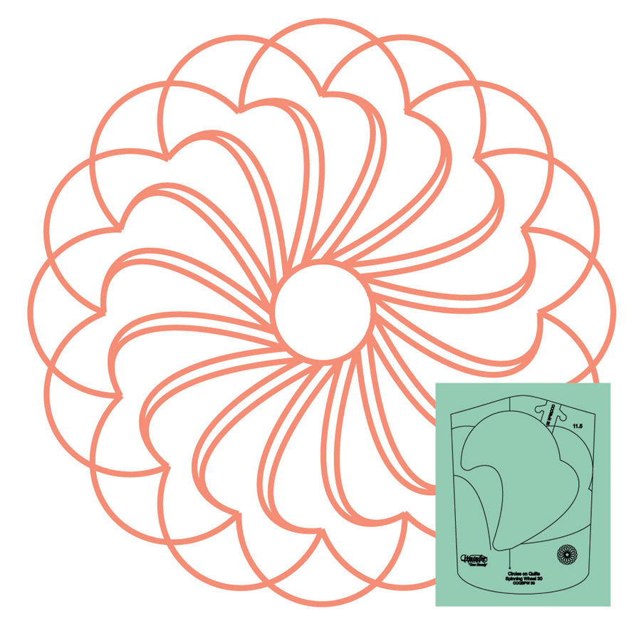 Westalee Design Circles On Quilts Spinning Wheel #30 Template