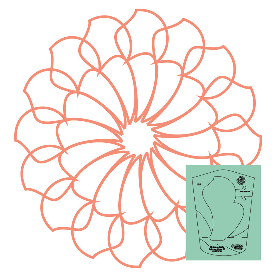 Westalee Design Circles On Quilts Spinning Wheel #33 Template
