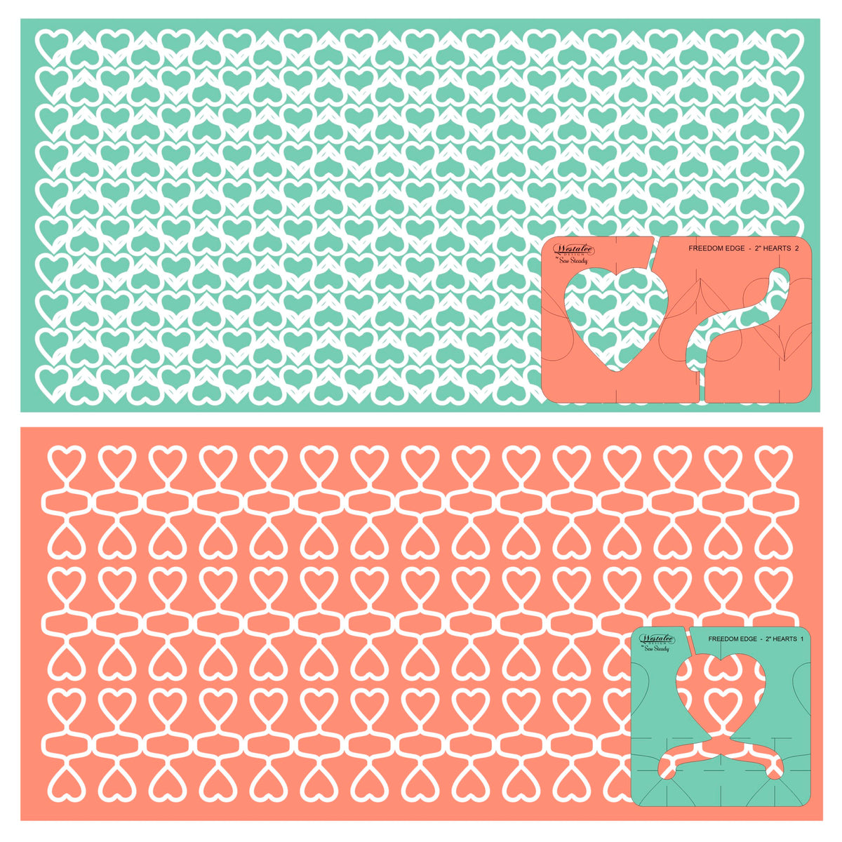 Westalee Design Freedom Edge Heart 2pc Template Set