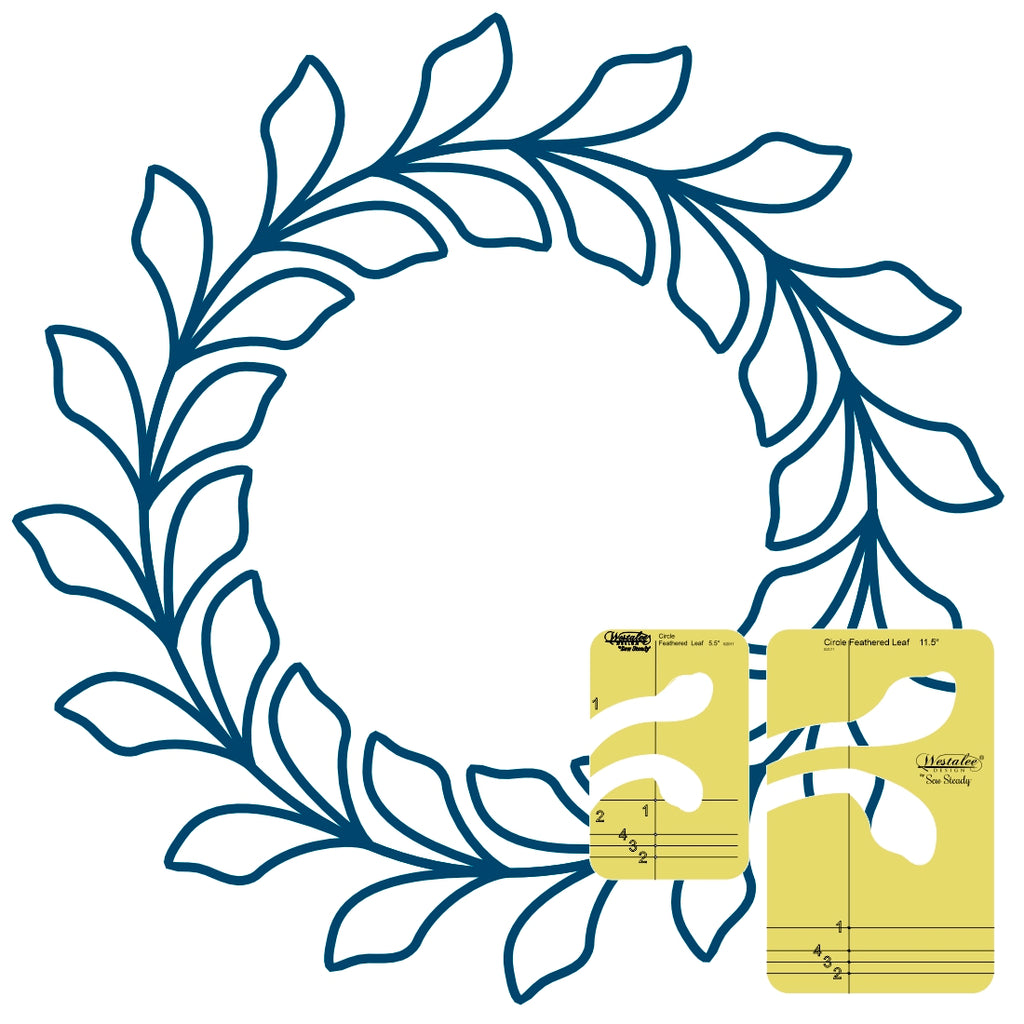 Westalee Design 2pc Feathered Leaf Circle Wreath Template Set