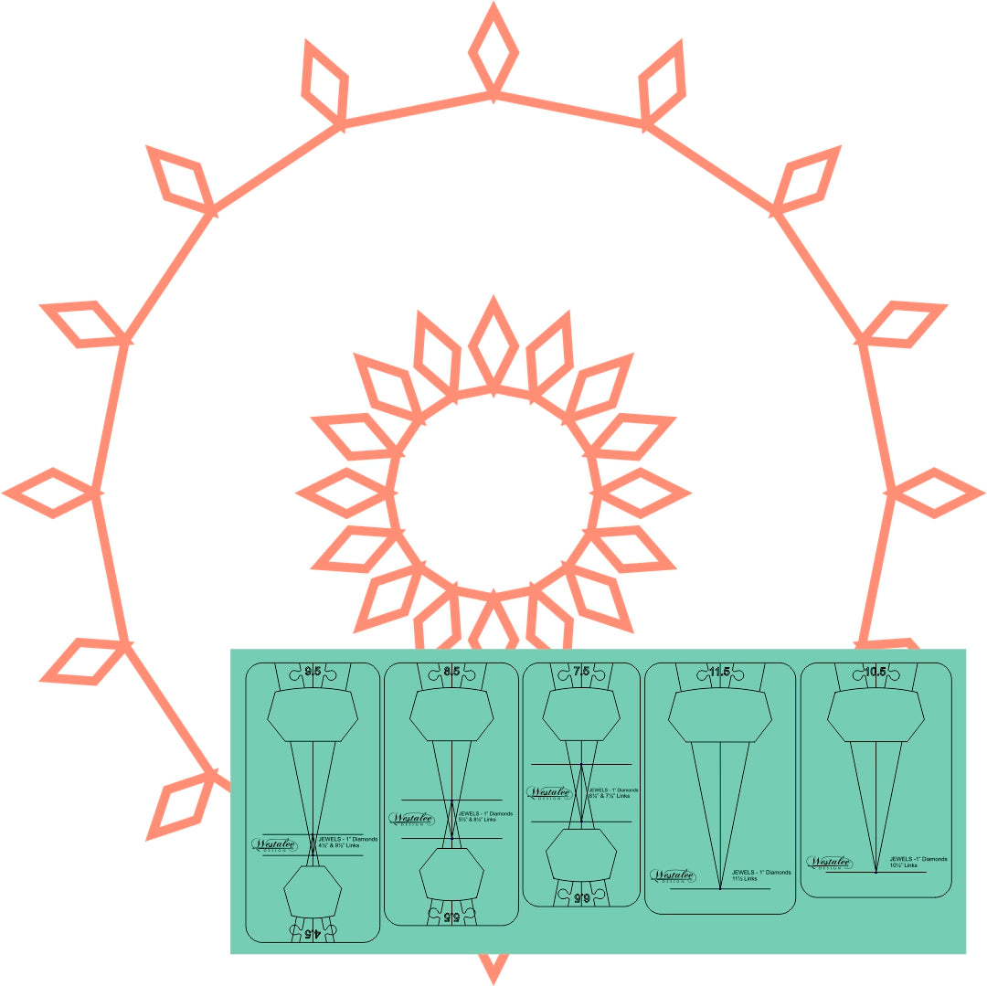Westalee Design Link of Diamonds 1″ Templates: Jewel Series
