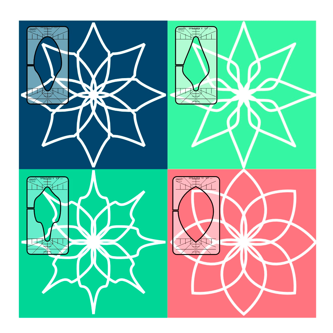 Westalee Design 4pc Spin-e-fex #3 Template Collection