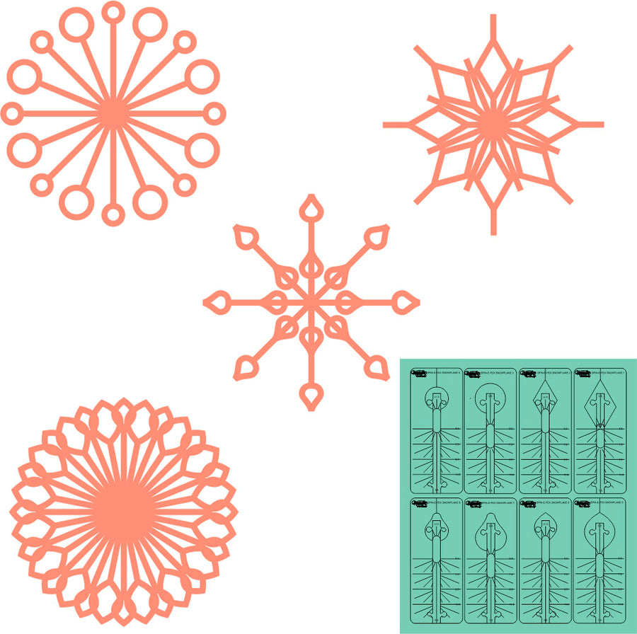 Westalee Design Spin-E-Fex Snowflake Template Set of 8