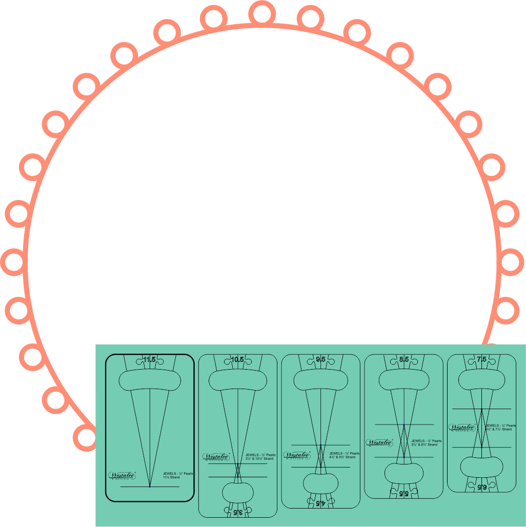 Westalee Design Strand of Pearls 1/2″ Templates: Jewel Series