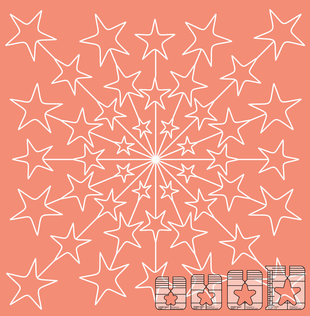Westalee Design Starry Night 4pc Star Template Block Set 1