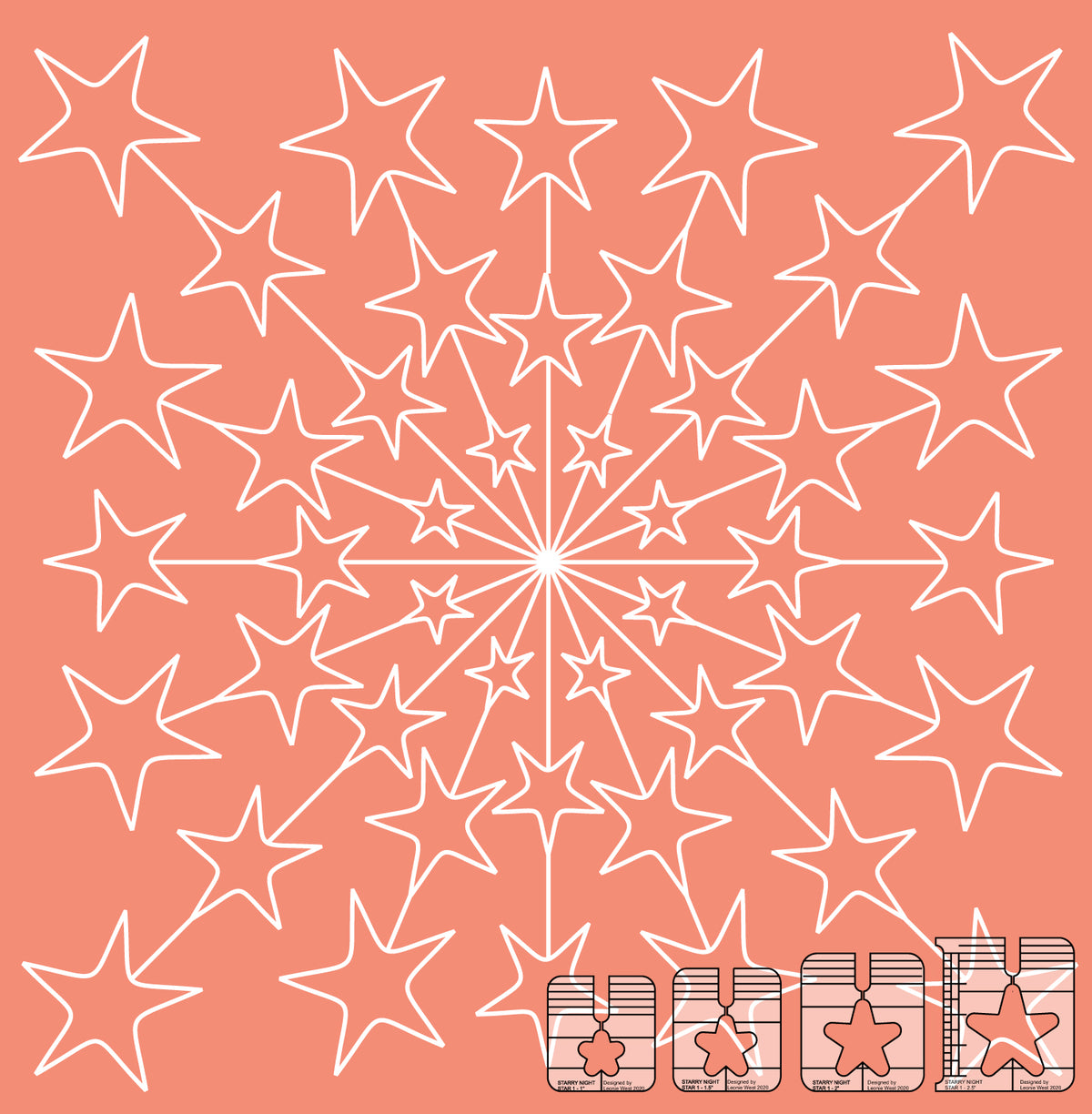 Westalee Design Starry Night 4pc Star Template Block Set 1