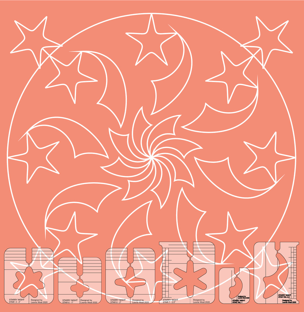 Westalee Design Starry Night 6pc Star Template Block Set 3