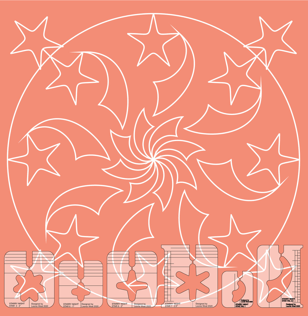 Westalee Design Starry Night 6pc Star Template Block Set 3