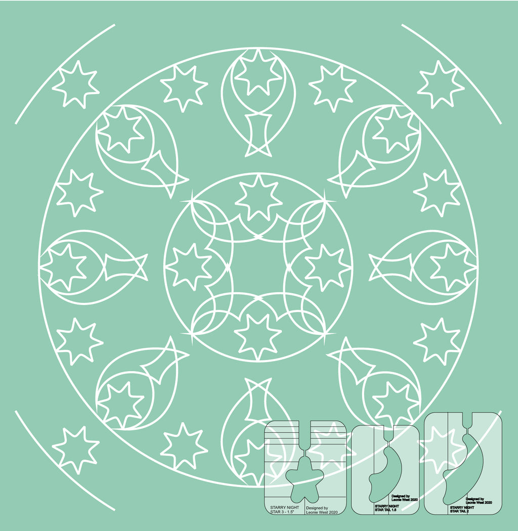 Westalee Design Starry Night 3pc Star Template Block Set 8
