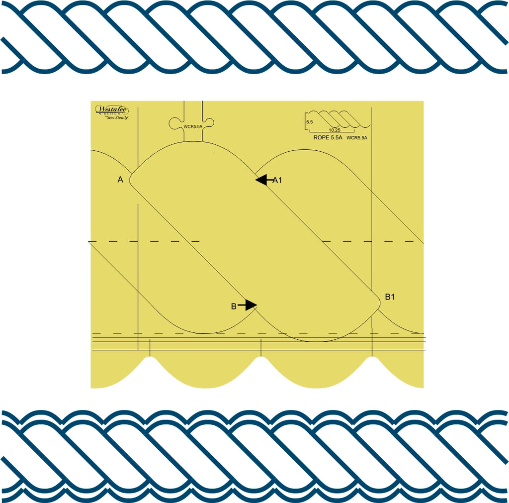 Westalee Design 5.5″ Continuous Rope and Echo Templates