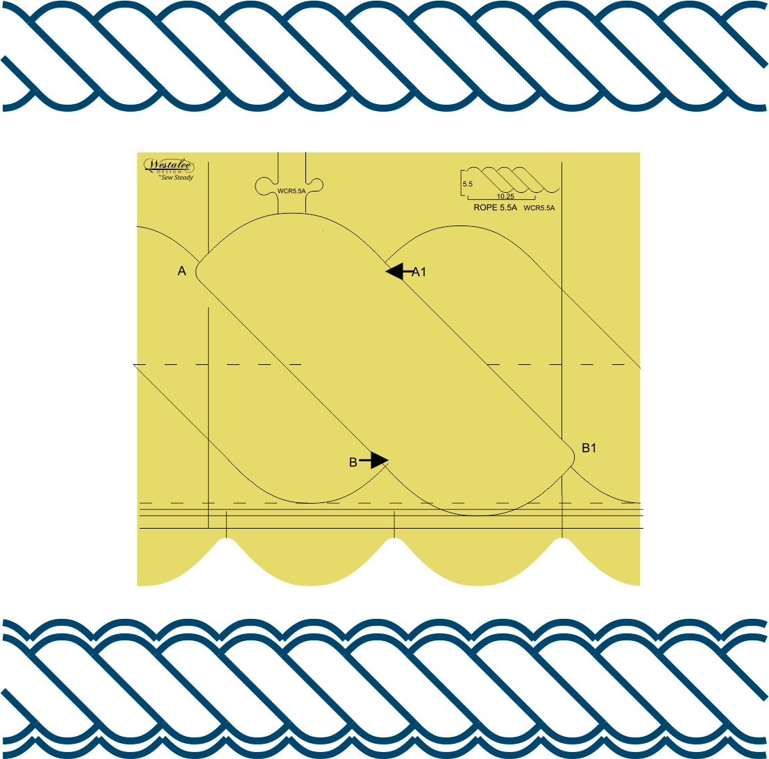 Westalee Design 5.5″ Continuous Rope and Echo Templates