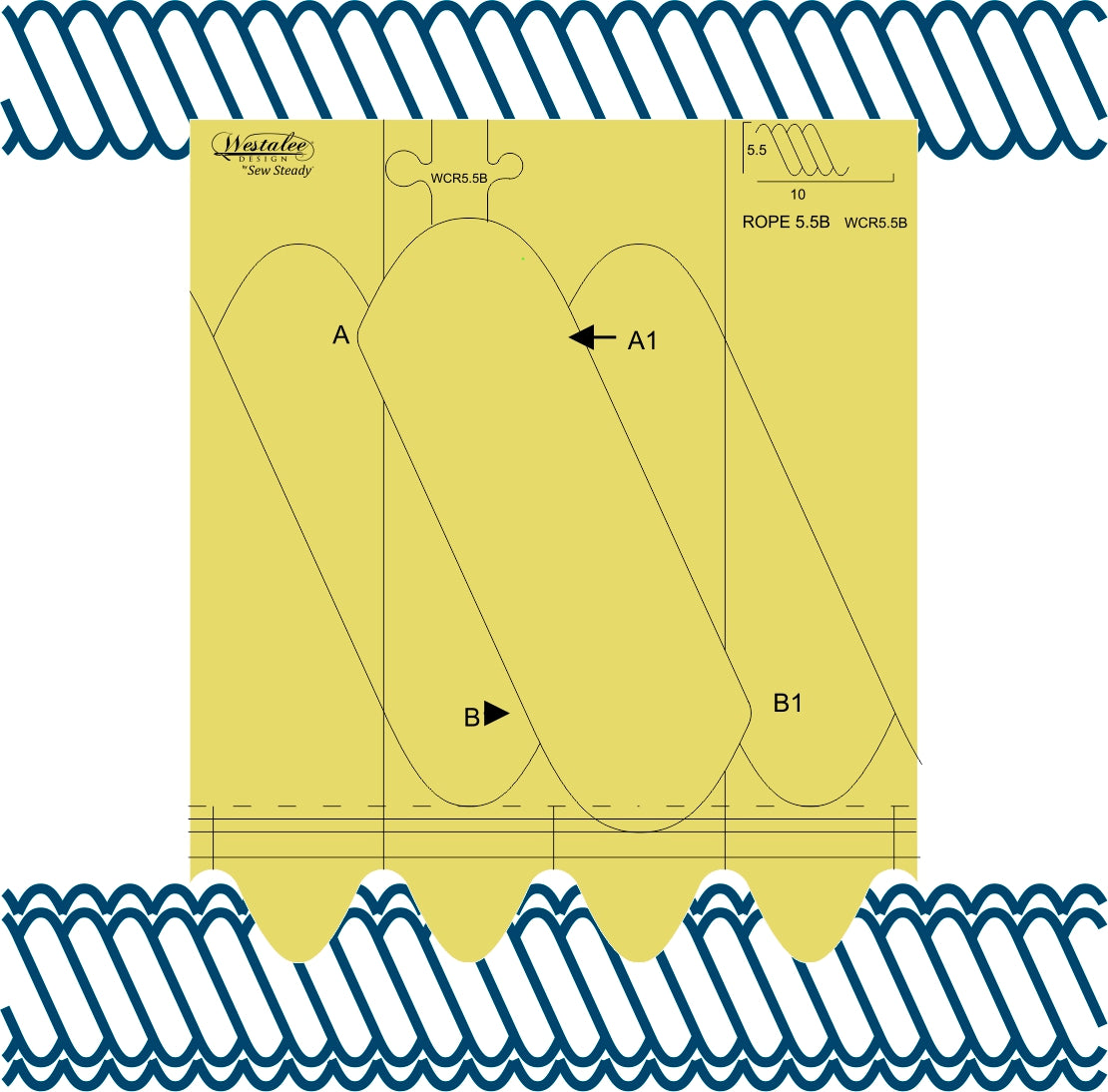 Westalee Design 5.5″ Continuous Rope and Echo Templates
