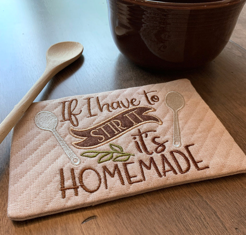 Embroidery Garden It's Homemade Mug Rug included in Mug Rugs and Coasters Bundle