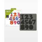 GO! Carefree 3" Numbers (SKU 55099) — package and die