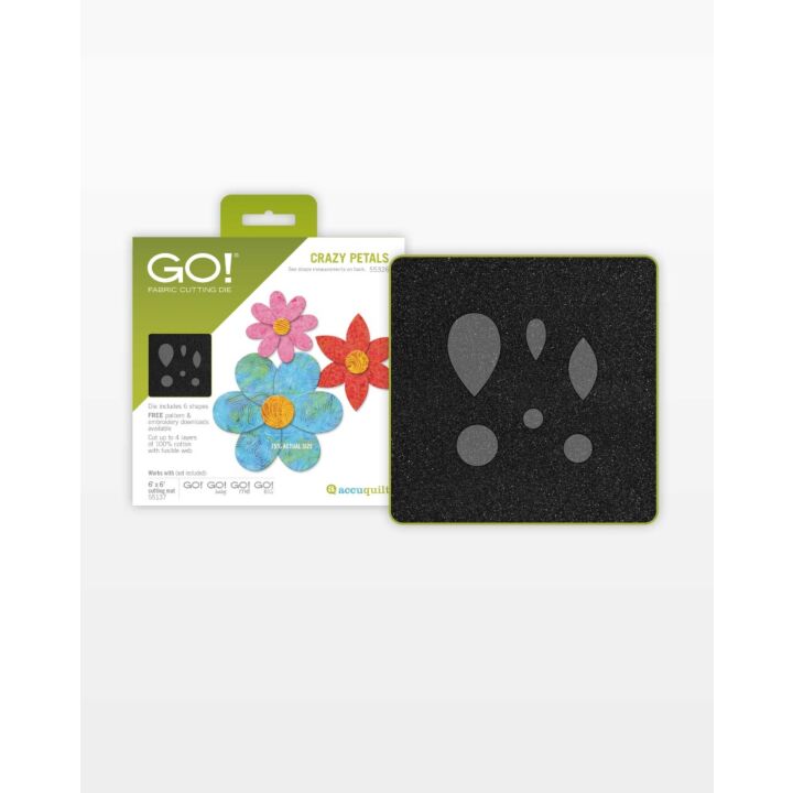 GO! Crazy Petals Die (SKU 55326) — package and die