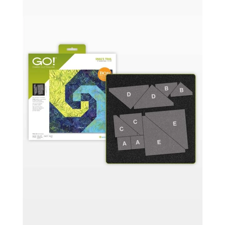AccuQuilt GO! Snail’s Trail-8" Finished Die 55196 packaging and die alternate view