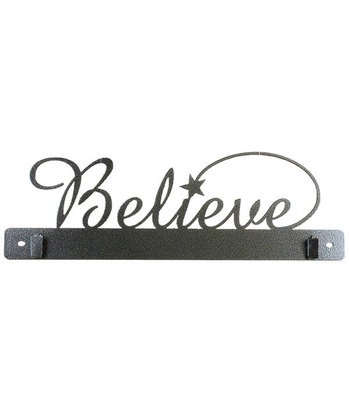 Ackfeld 14-inch Believe Quilt Hanger with Clips – Charcoal
