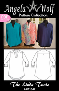 Angela Wolf The Linda Tunic AW1542 digital PDF sewing pattern cover
