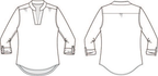 Front and back technical drawings for The Linda Tunic AW1542