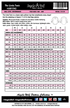 The Linda Tunic AW1542 size chart for plus sizes 16W through 36W