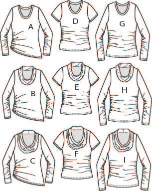 Angela Wolf Ruched-T collar and sleeve options