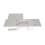 Top-down view of Arrow Harriet 311 White Sewing Cabinet with expanded work surfaces and sewing machine lift opening.