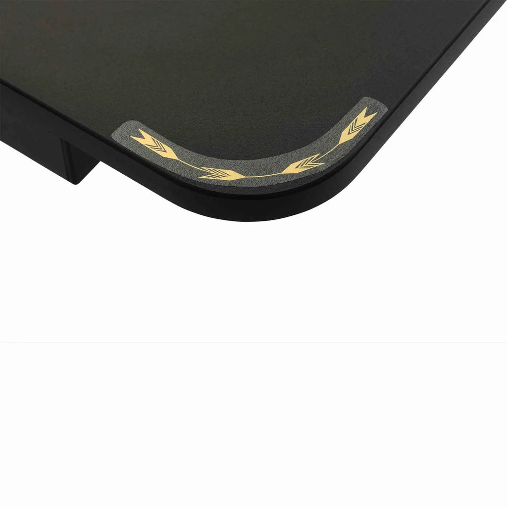 Close-up of decorative corner arrow detailing on Arrow Heavyweight Sewing Table 611F surface
