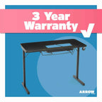 Arrow Heavyweight Sewing Table 611F with 3-year warranty badge and branding