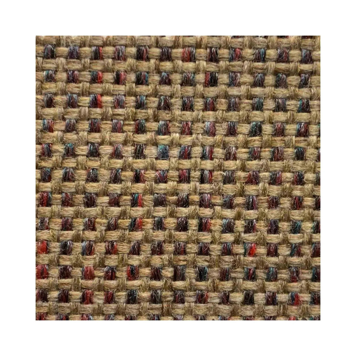 Princess Hazel fabric close-up – woven tan upholstery with multicolor threads used on Arrow Hydraulic Sewing Chair.