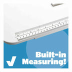 Built-in measuring decal on Arrow Gidget I Sewing Table 601 showing inch and centimeter markings for precise sewing work.