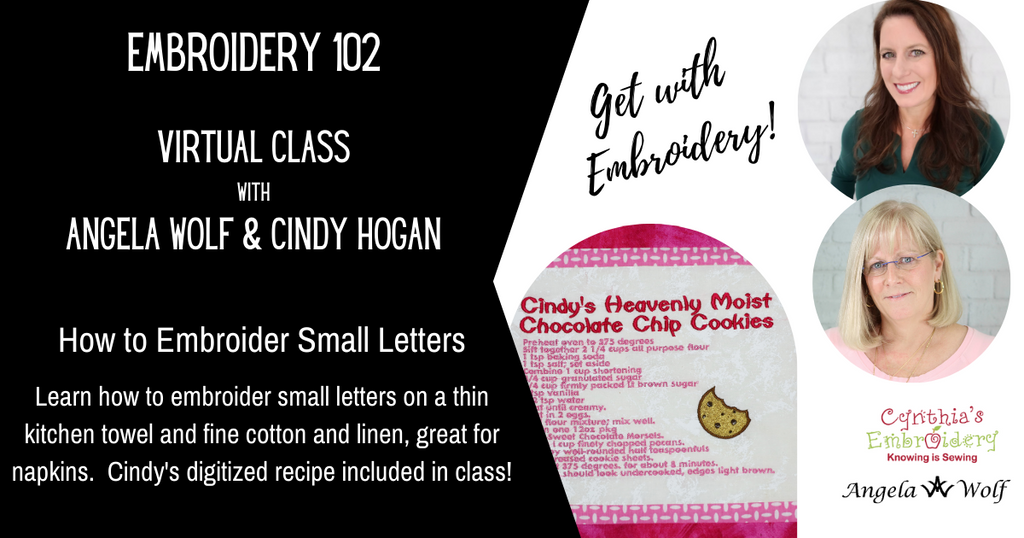 Embroidery 102 small lettering online course