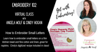 Embroidery 102 small lettering online course