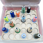 Blank Embroidery Thread Storage Tray, 36 Spools — blank tray with colored sample spools inside an open case