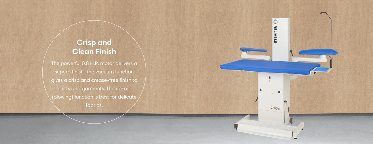 Reliable 7600VB rectangular pressing table in use