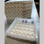 Brother Simplicity Pro Thread Storage Trays, 360 Spools — stacked trays beside a tray in a clear case
