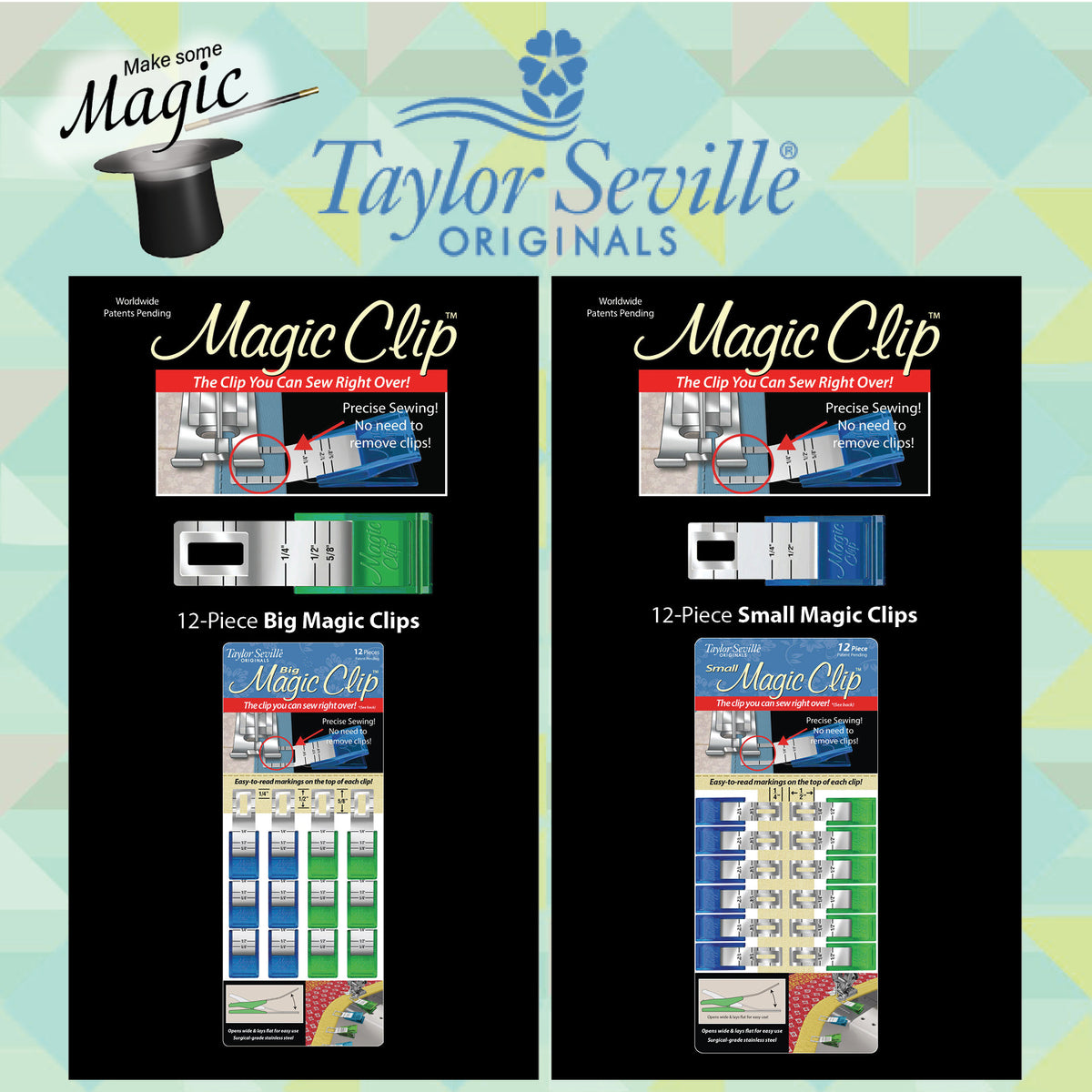 Taylor Seville Magic Clips – Big, 12pcs — manufacturer product view 1