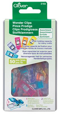 Clover Wonder Clips – Assorted Colors, 50 Pack