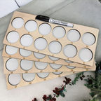 Embroidery Project Thread Trays, Combo Set, Numbers 1–48 — four overlapping marker-holder trays and dry erase marker