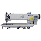 Consew P1510RBL-18-DD/220 industrial sewing machine complete package with table, stand, and motor.