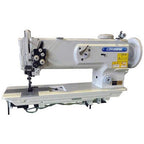 Consew P1560RB-14 industrial sewing machine complete package with table, stand, and motor.