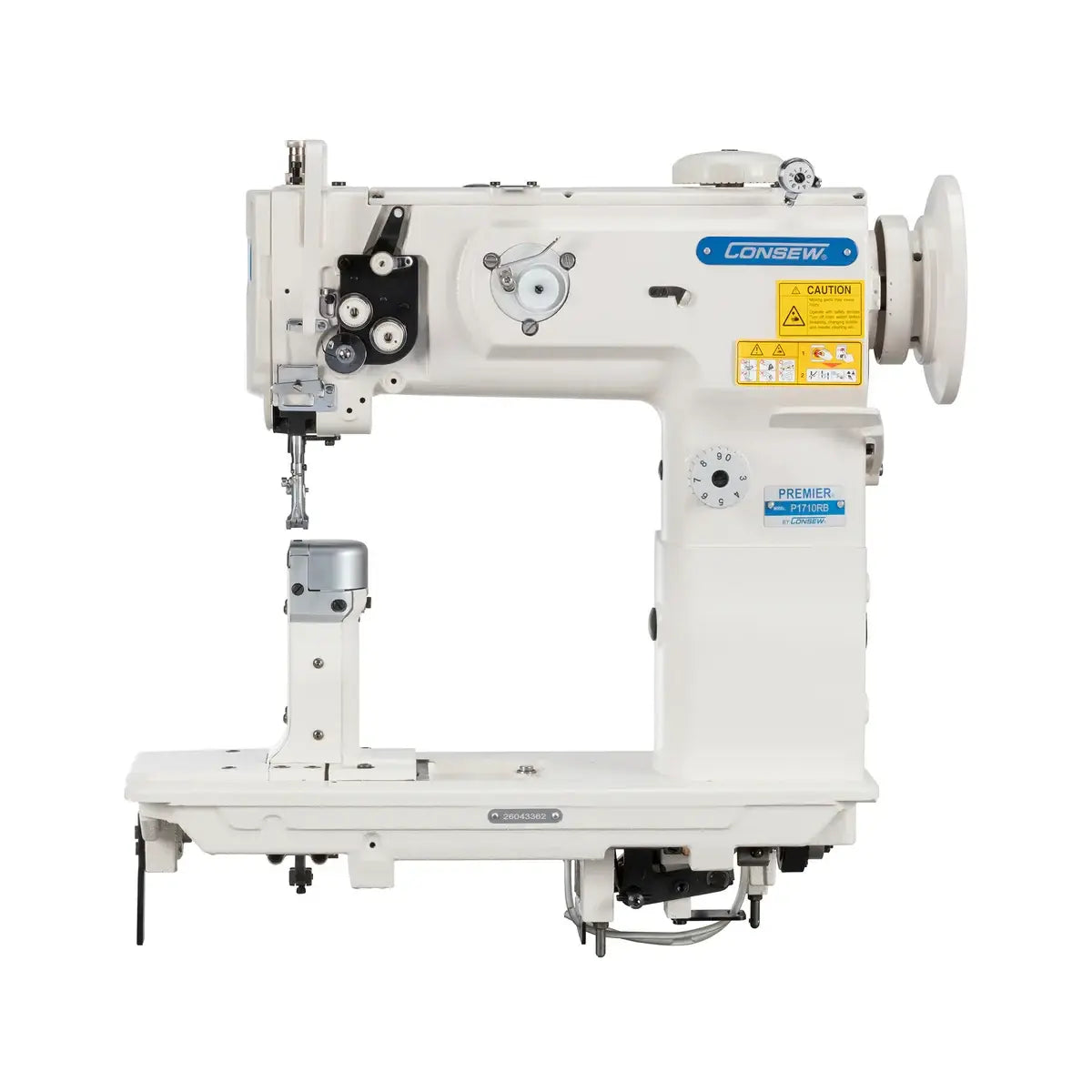 Consew P1710RB post-bed industrial sewing machine complete package with table and servo motor