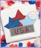 3 Stars Frame Applique included in the Creative Appliques Patriotic Applique and Embroidery Bundle