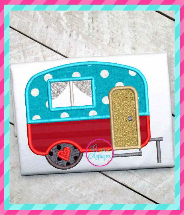 Camper Applique included in the Creative Appliques Camping Embroidery and Applique Bundle