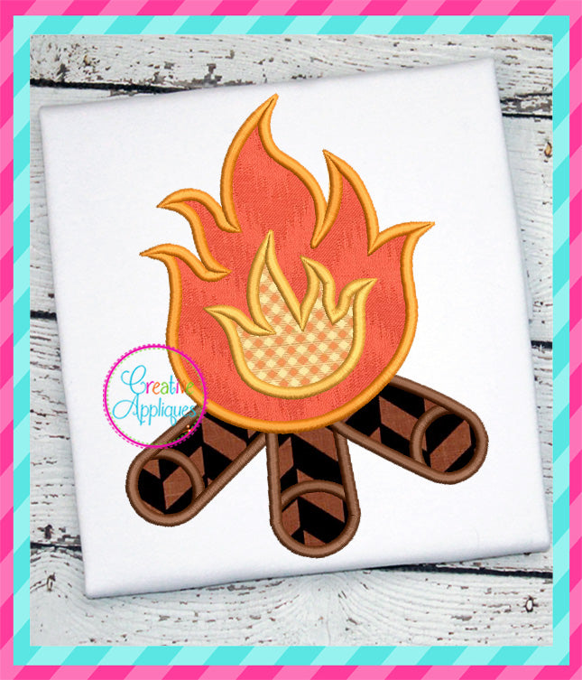 Campfire Applique included in the Creative Appliques Camping Embroidery and Applique Bundle