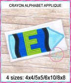 Crayon Alphabet Applique machine embroidery design included in the Creative Appliques Alphabet Applique Bundle